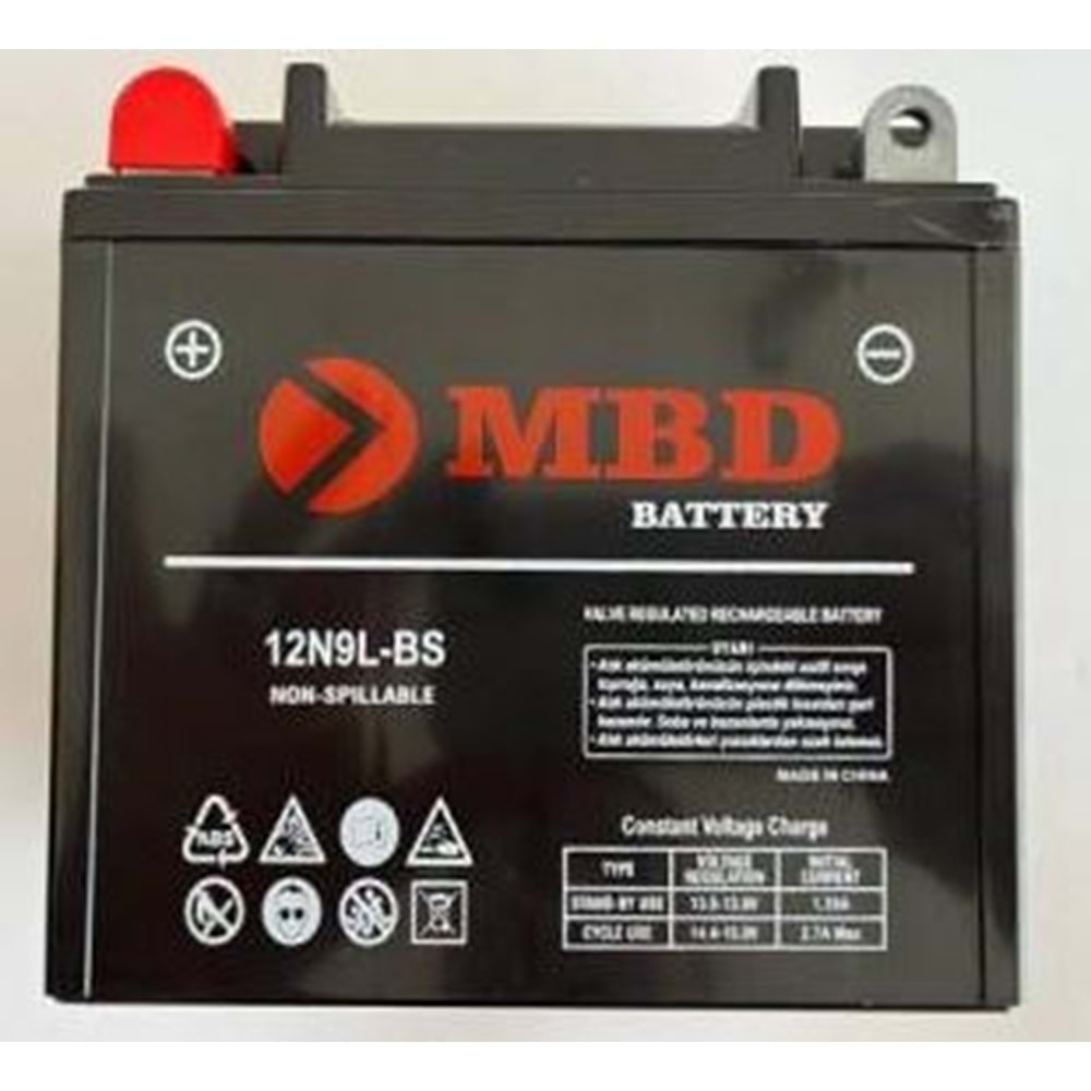 AKÜ 12N9L-BS 12V 9 AH MOTOSİKLET OMBD