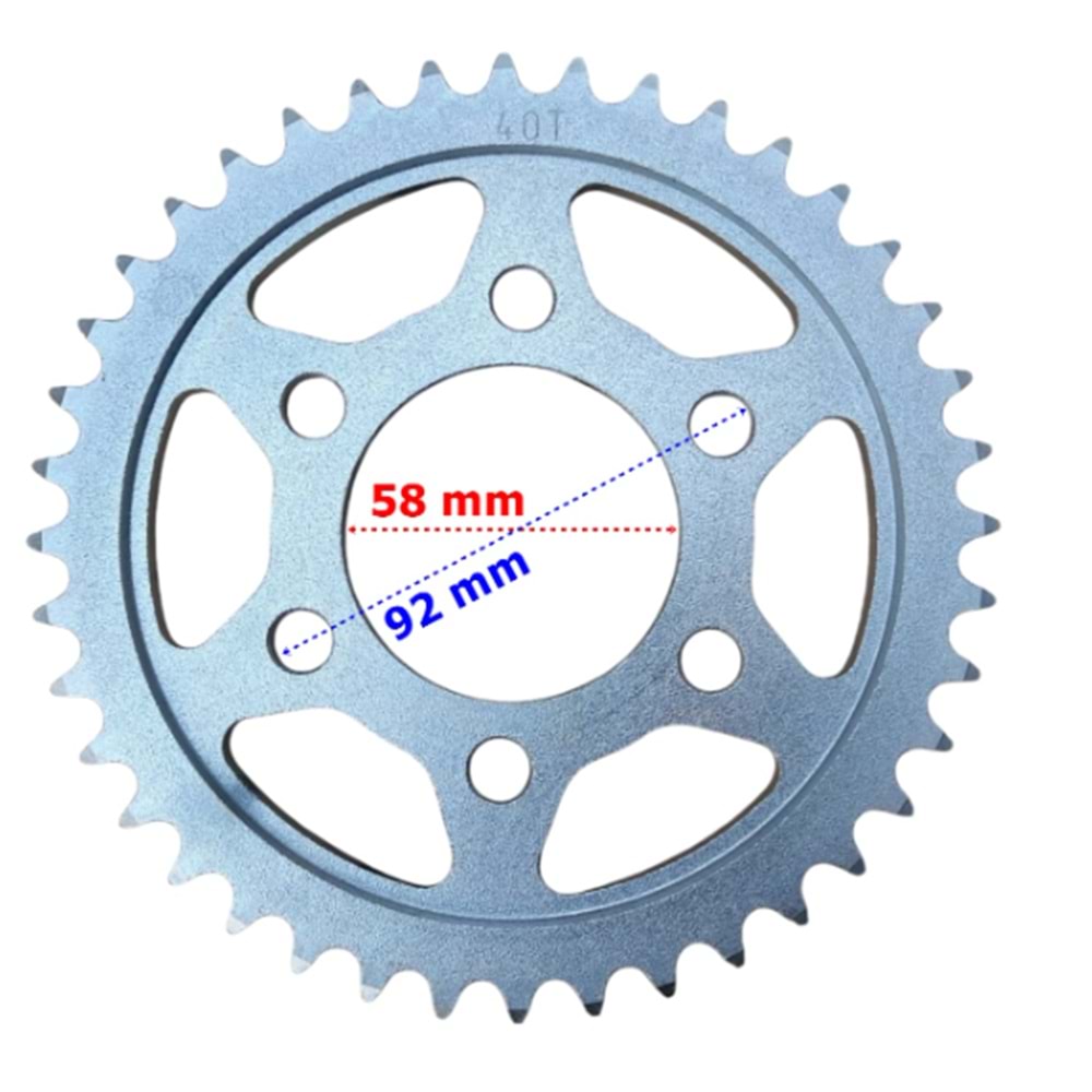RKS SRK125-BENELLİ 125S ARKA DİŞLİ 428-43T İÇ 58 mm 6 DELİK