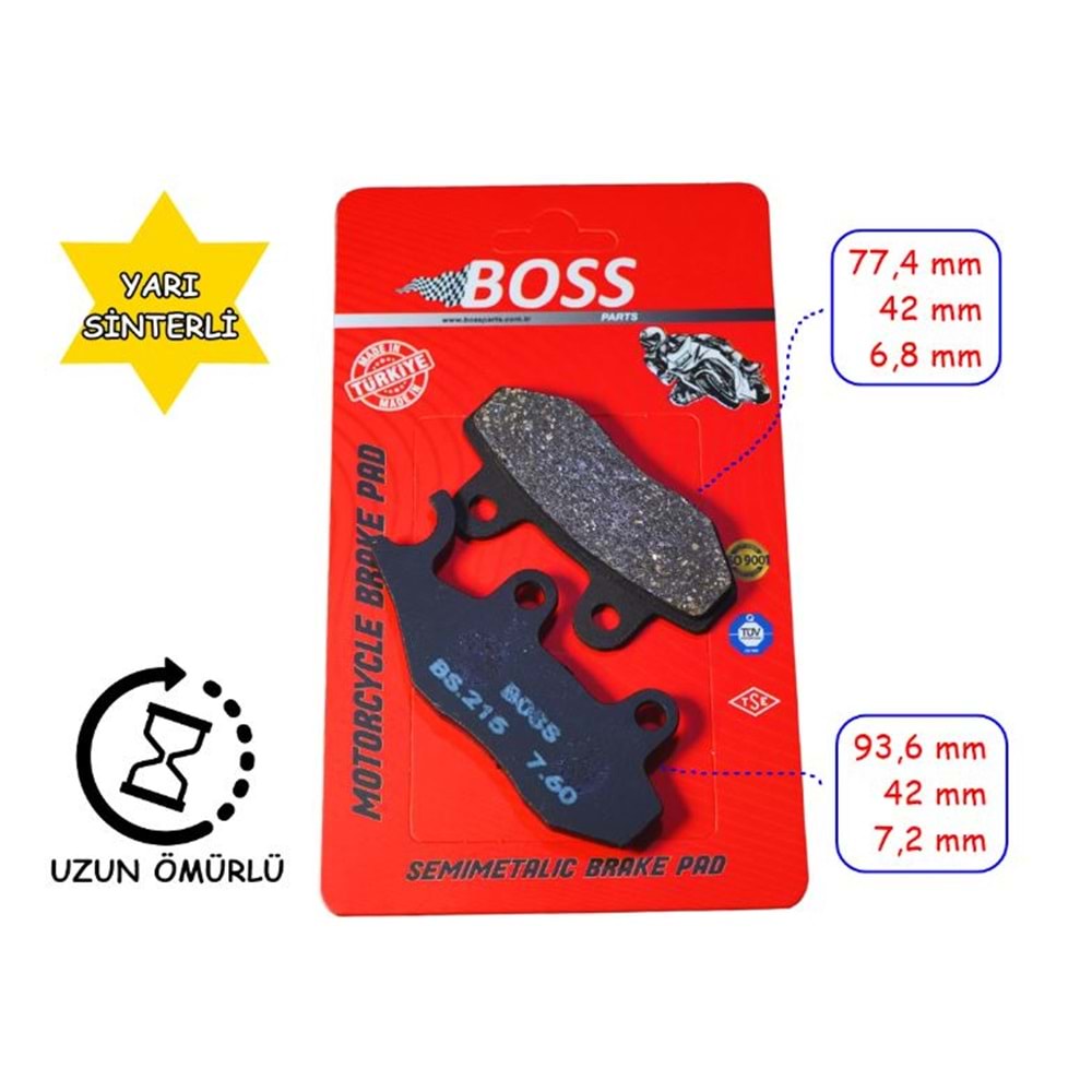 FREN DİSK BALATASI KULAKLI ÖN CUP-CG-TVS RAIDER 125-TK03-RKS RN180-BLACKSTER250-SRK ARKA BOSS