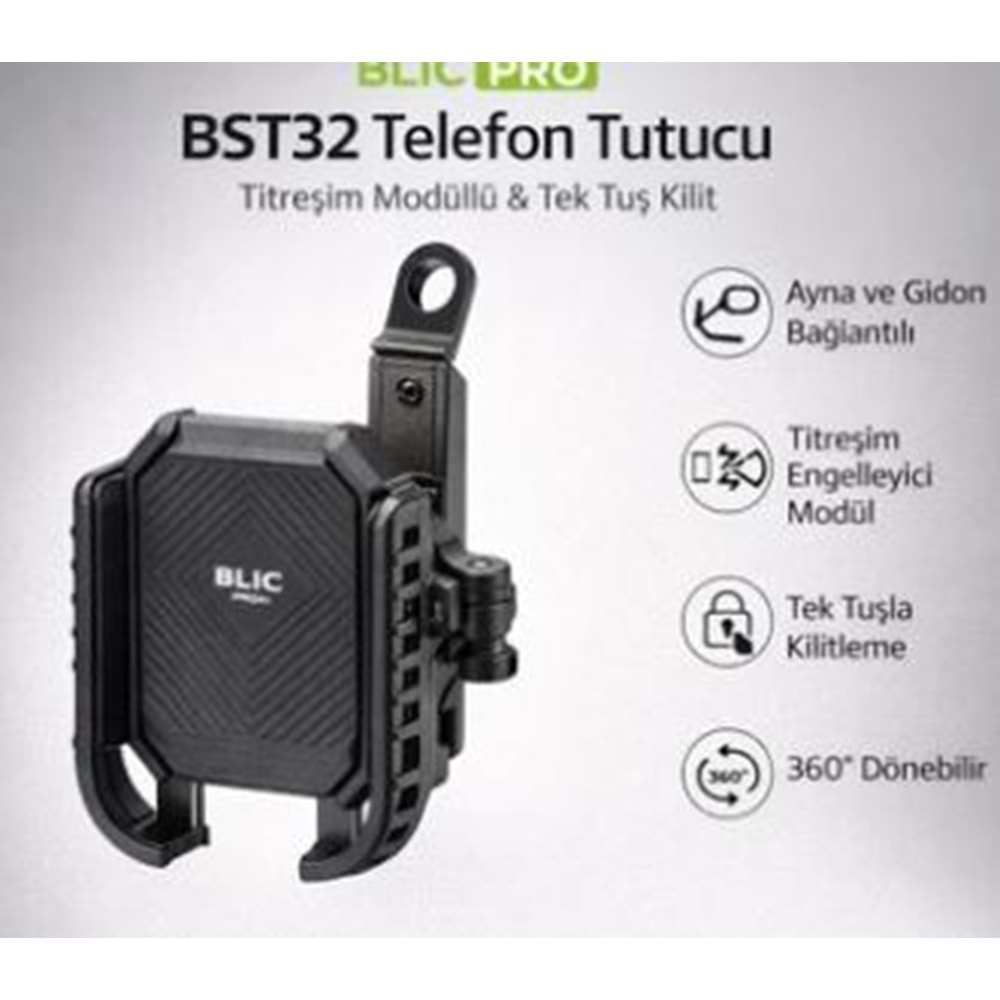 TELEFON TUTUCU ( AYNA ) bağlantılı titreşim önleyicili BLİC PRO