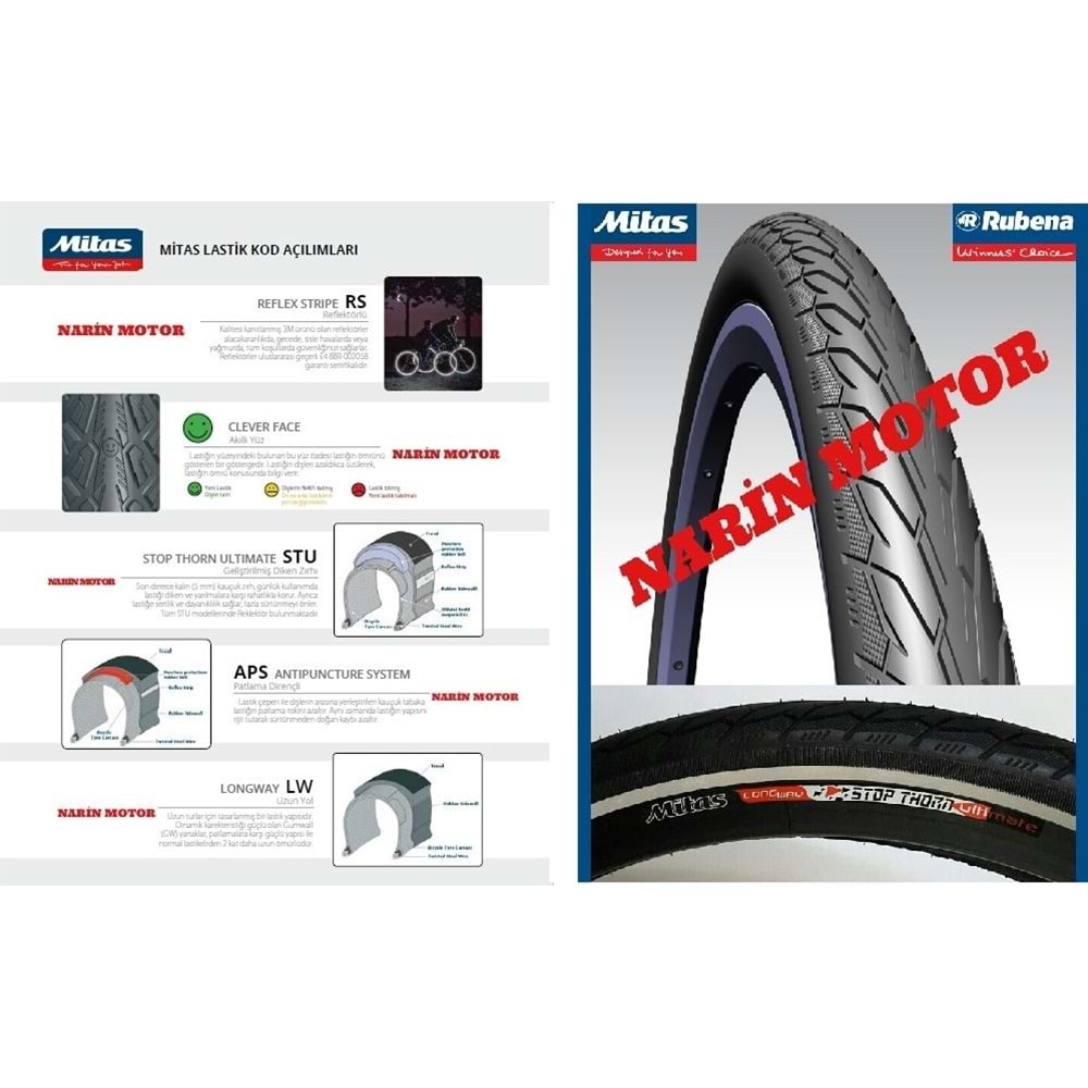 24*190 REFLEKTÖRLÜ 3mm ZIRHLI RUBENA-MİTAŞ DIŞ LASTİK