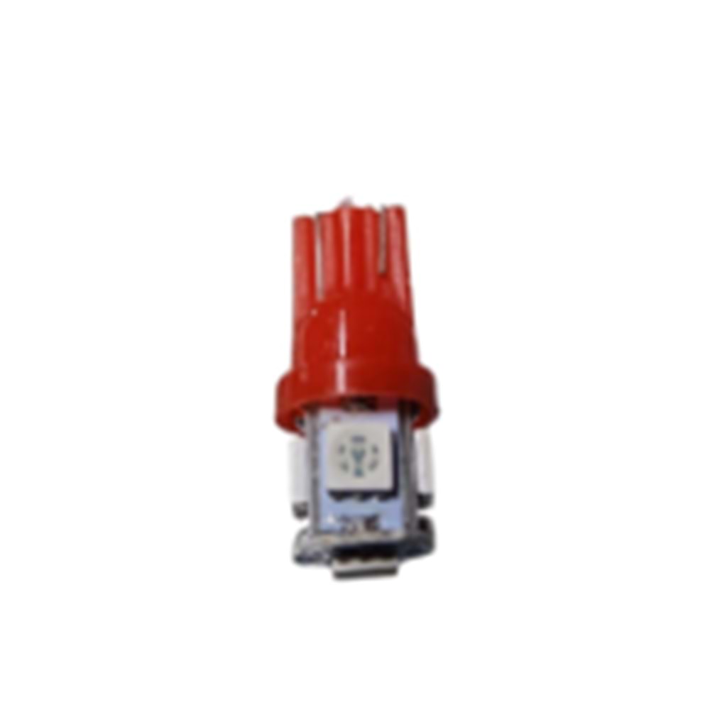 12V DİPSİZ LEDLİ AMPÜL KIRMIZI 5 LEDLİ