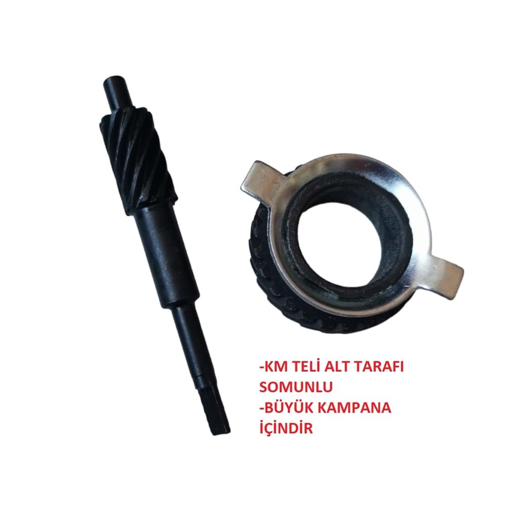KM DİŞLİSİ+DİŞLİ MİLİ KARACA (somunlu)