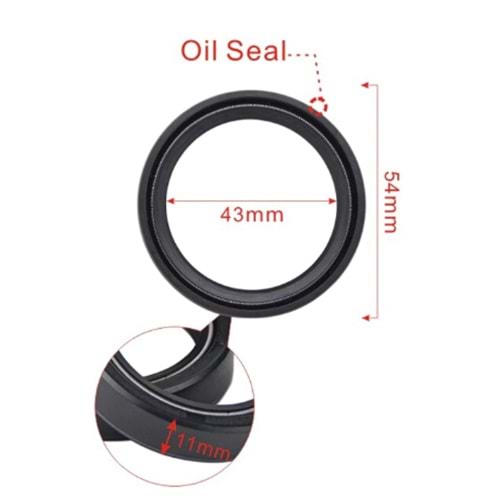 ÖN AMORTİSÖR KEÇESİ 43X54X11 2 Lİ SET SUZUKİ DL650 V-STROM, GSX R750-R1000