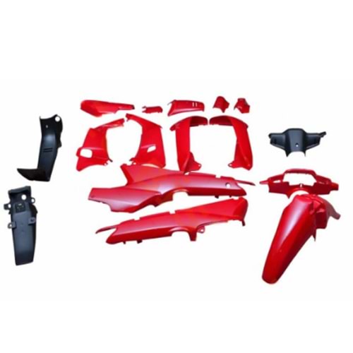 KAPORTA SETİ (far+stop yok) kırmızı BİSAN CUB stickersız