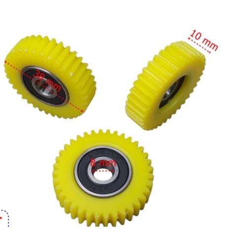 E-BİS PEDAL DESTEKLİ PLASTİK DİŞLİ RULMANLI 3 LÜ SET 36T