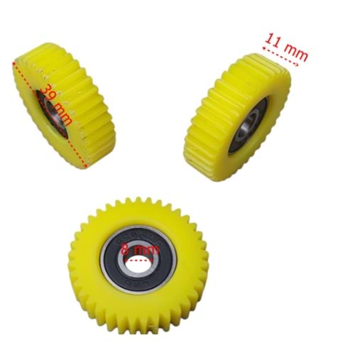 E-BİS PEDAL DESTEKLİ PLASTİK DİŞLİ RULMANLI 3 LÜ SET 37T