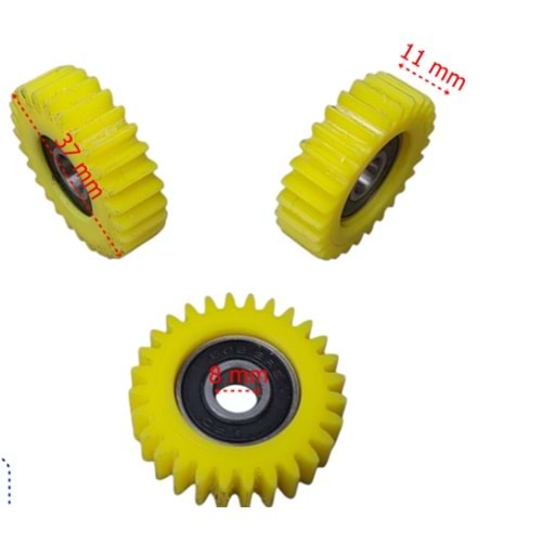 E-BİS PEDAL DESTEKLİ PLASTİK DİŞLİ RULMANLI 3 LÜ SET 28T
