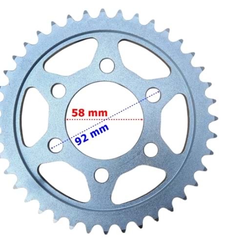 RKS SRK125-BENELLİ 125S ARKA DİŞLİ 428-45T İÇ 58 mm 6 DELİK