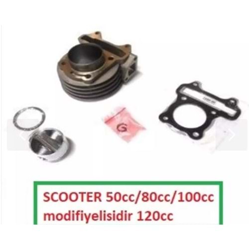 SİLİNDİR KOMPLE 52.00mm-13p-52.5boy (120cc) 50/80/100 SCOOTER