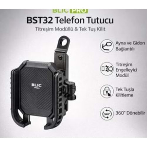 TELEFON TUTUCU ( AYNA ) bağlantılı titreşim önleyicili BLİC PRO
