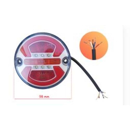 3 TEKERLİ STOP KOMPLE LED YUVARLAK TK