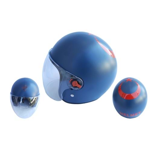 KASK ÇENESİZ MAVİ