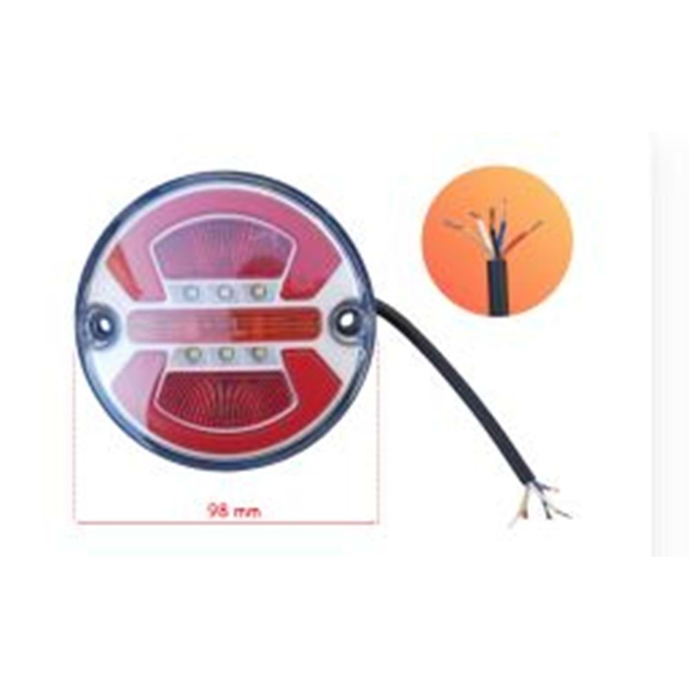 3 TEKERLİ STOP KOMPLE LED YUVARLAK TK